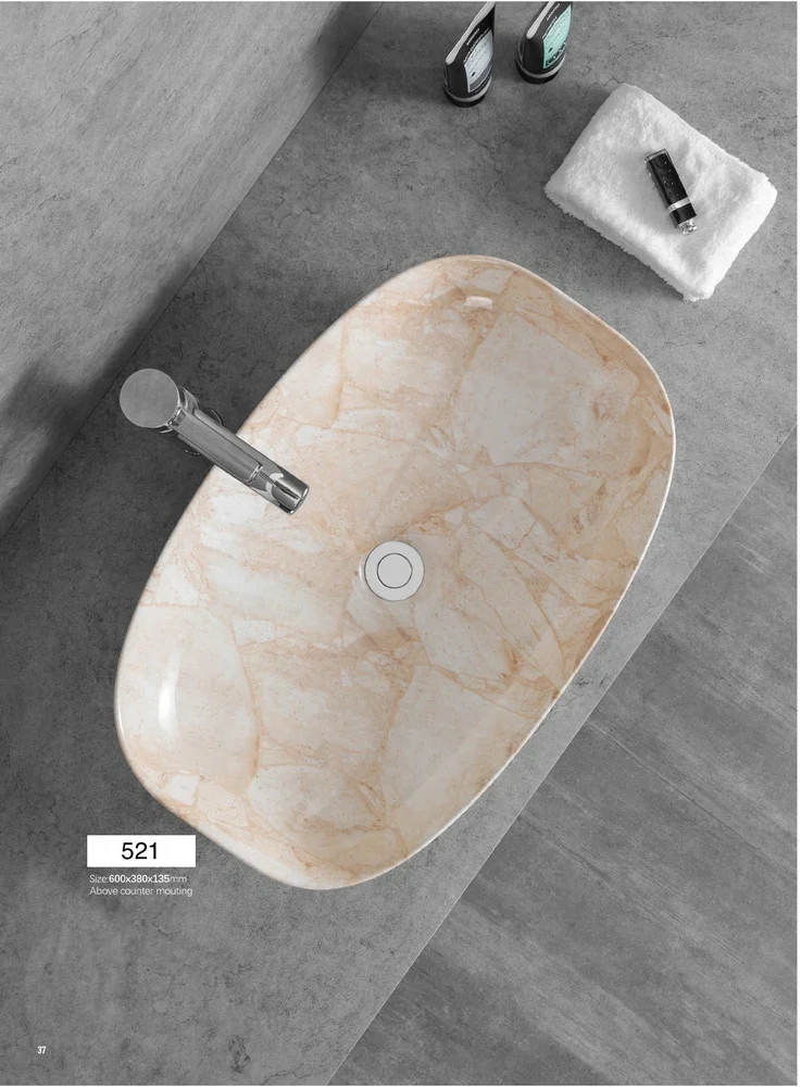 Lavabo oval símil piedra 521 · Bachas de baño · Ref. 521