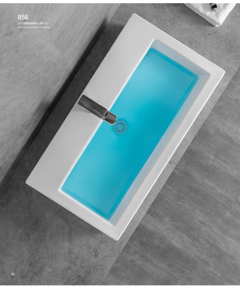 Lavabo de apoyo alargado 856 · Bachas de baño · Ref. 856