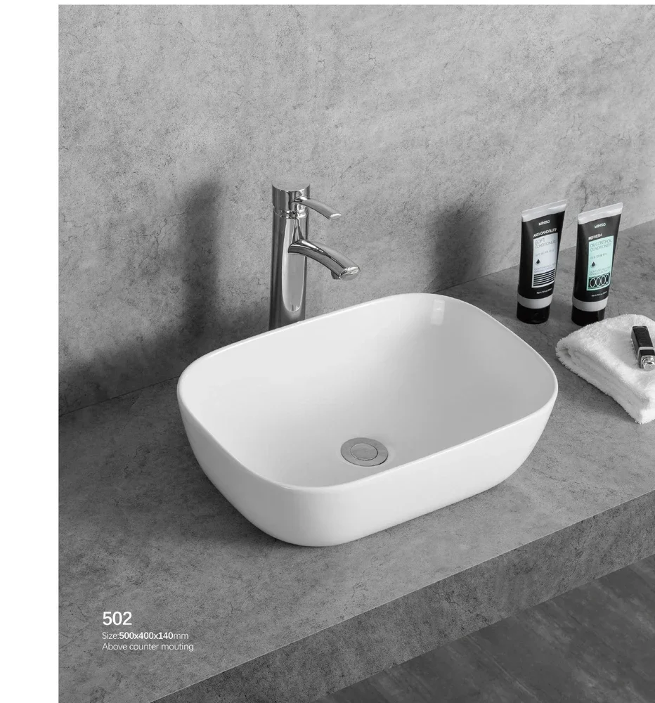 Lavabo de apoyo rectangular 502 · Bachas de baño · Ref. 502