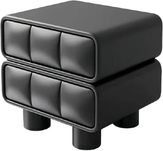 Mesa de luz negra de dos cajones · Guardado · Ref. HSH-NT1400