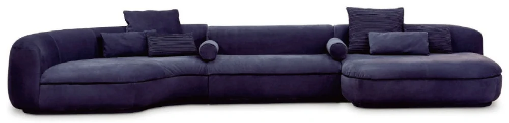 Sofá azul con módulo chaise · Ref. WD - 040A