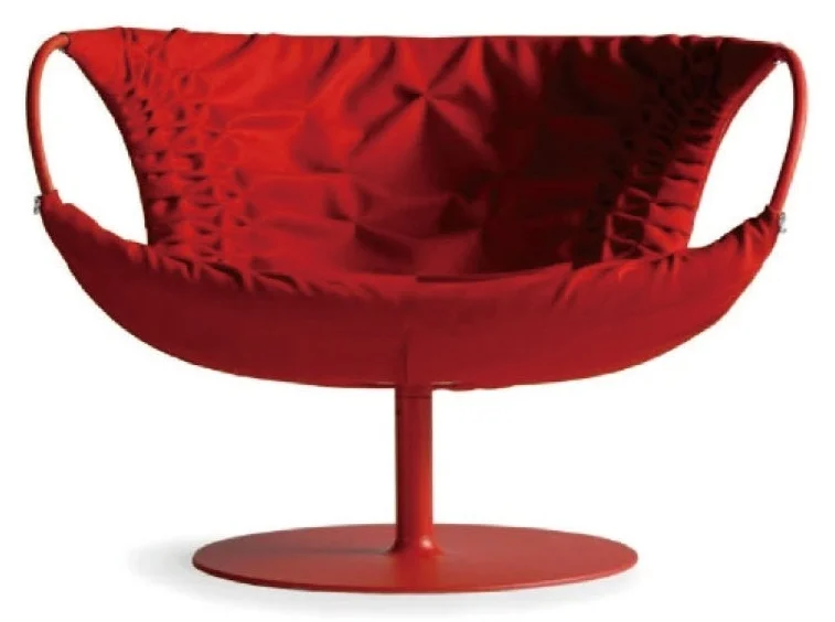 Sillón rojo de base central · Sillas & sillones · Ref. WS - 648