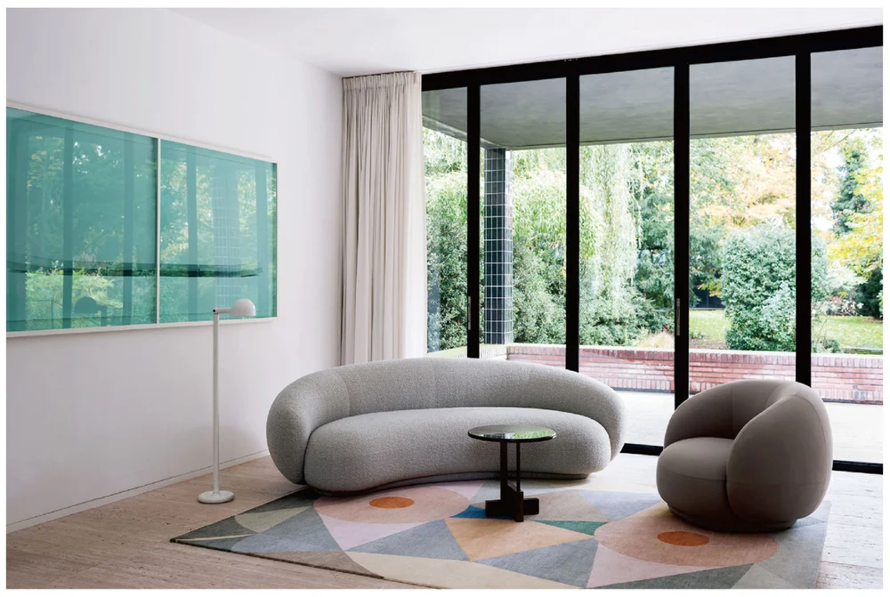 Sofá curvo gris · Ref. WD - 007A
