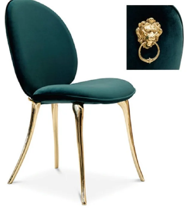 Silla verde de respaldo ovalado · Sillas & sillones · Ref. WY - 366A
