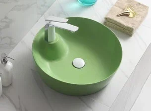 Lavabo circular verde H-2373 · Bachas de baño · Ref. H-2373