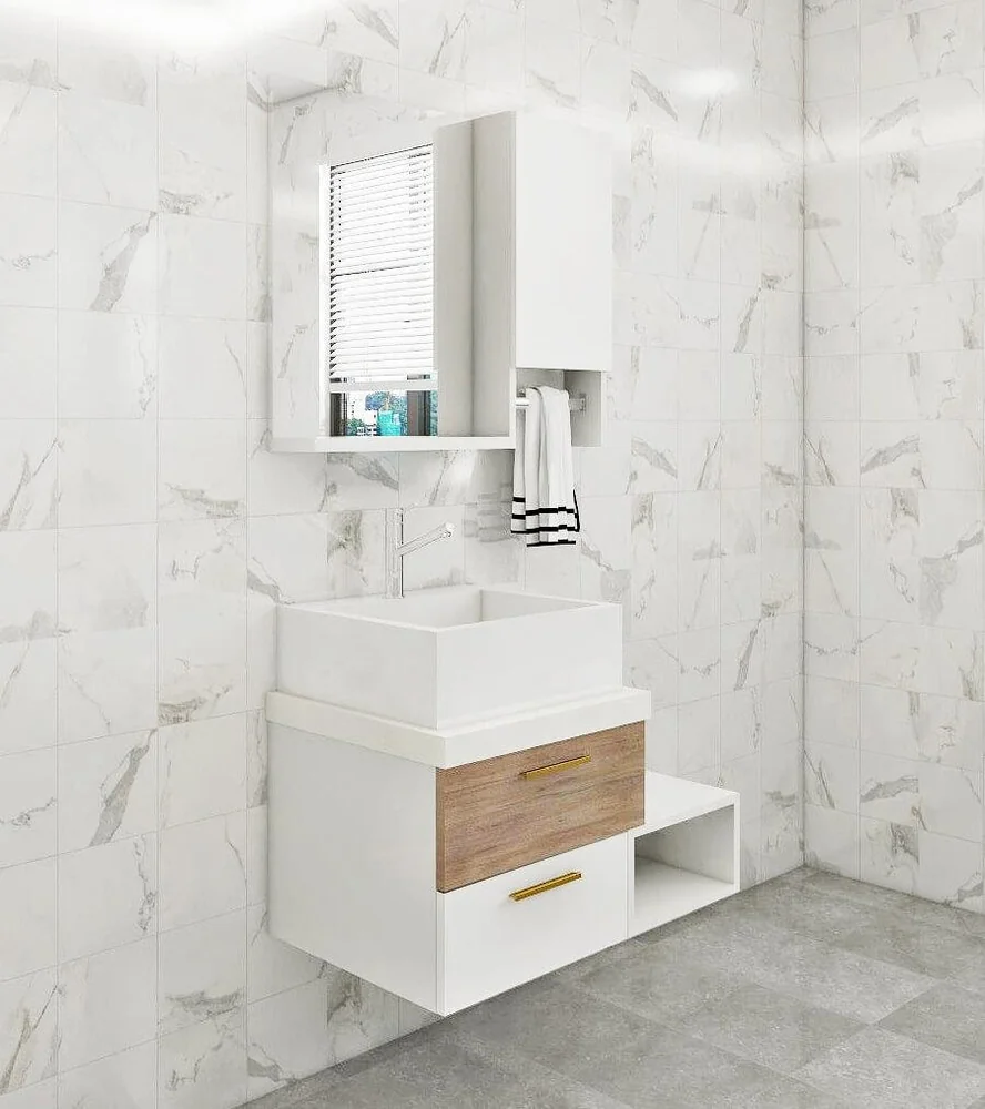Vanitorio compacto blanco con nicho lateral · Vanitories · Ref. WAO-PA-VAN-0027 · vista 2