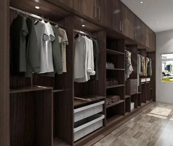 Vestidor longitudinal de madera oscura · Guardado · Ref. WAO-AL-GUA-0221 · vista 2
