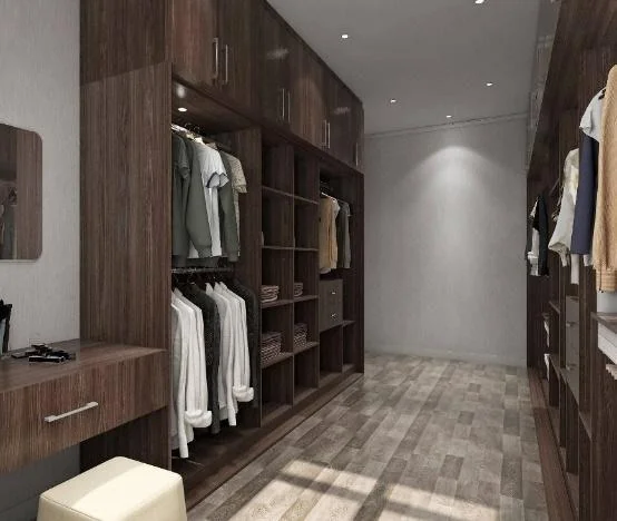 Vestidor longitudinal de madera oscura · Guardado · Ref. WAO-AL-GUA-0221 · vista 3