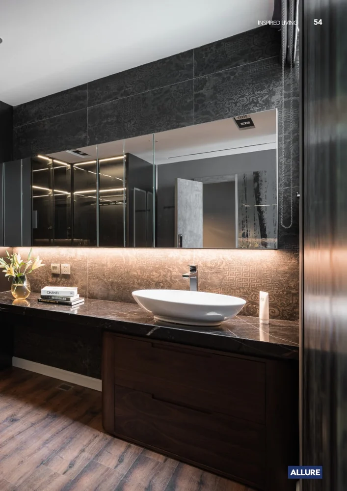 Mueble de baño oscuro con cajonera · Ref. WAO-PA-VAN-0001