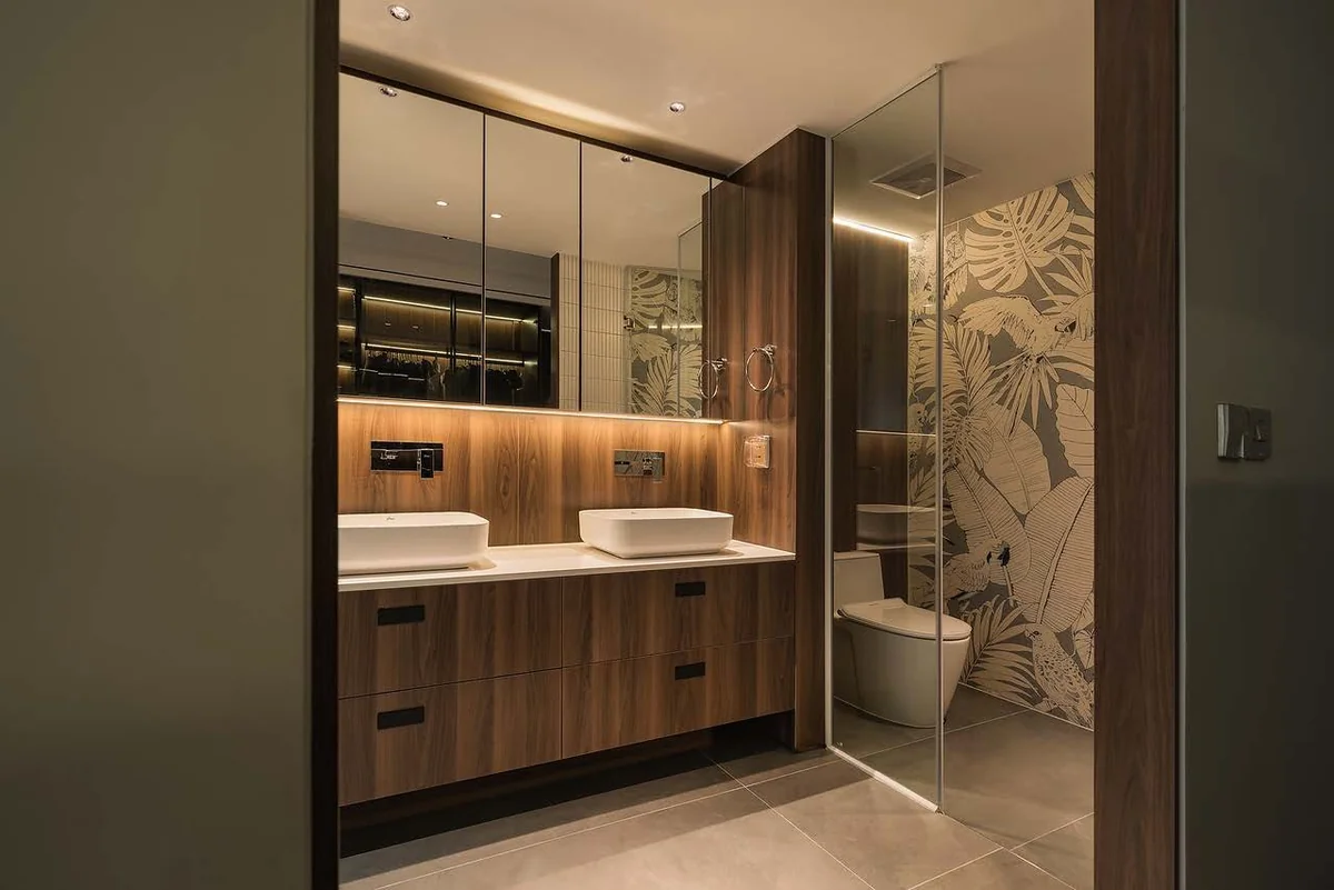 Vanitorio · Madera con doble lavabo de apoyo · Vanitories · Ref. WAO-AL-VAN-0031 · vista 3