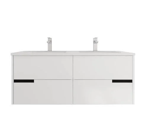 Vanitorio doble blanco con tiradores oscuros · Ref. WAO-PA-VAN-0031