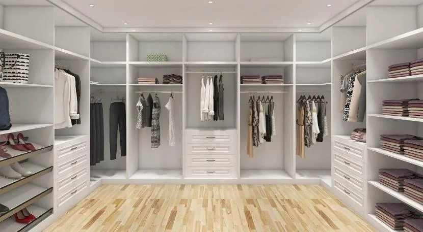 Vestidor blanco envolvente con vitrina central · Guardado · Ref. WAO-AL-GUA-0219 · vista 4