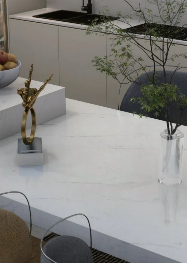 ALLURE PL10004 · Blanco con vetas grises delicadas · Piedra & travertino · Ref. PL10004 · vista 3