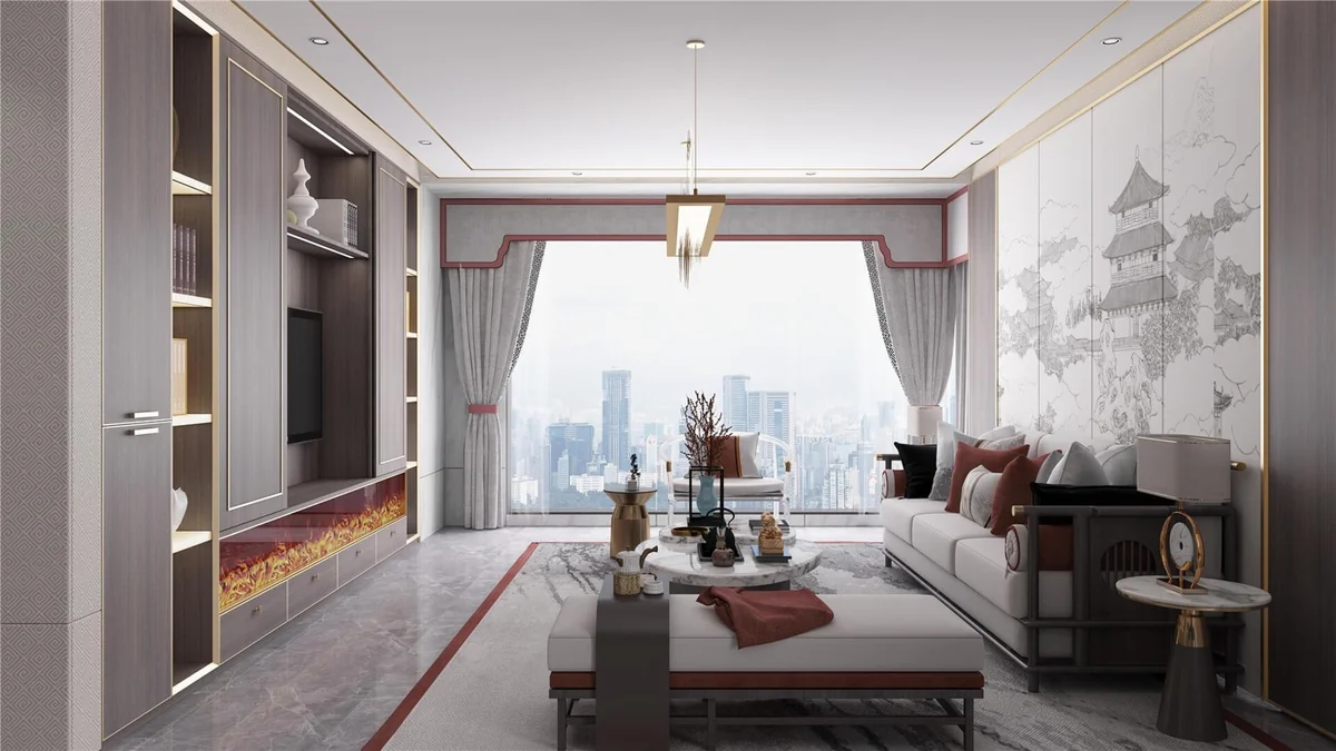 Mueble de TV oscuro con estantes de marco claro · Guardado · Ref. WAO-AL-GUA-0146 · vista 2