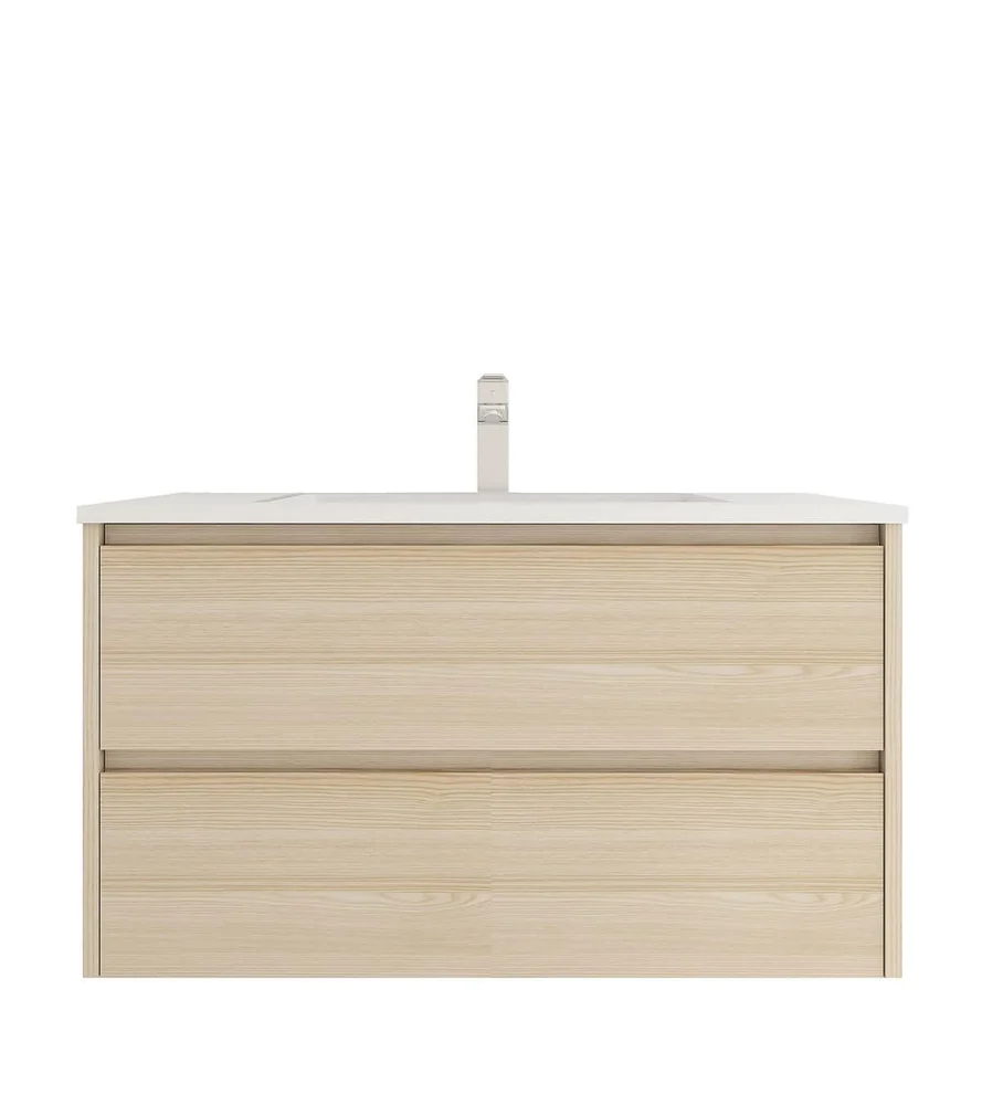Vanitorio de madera clara con cajones horizontales · Vanitories · Ref. WAO-PA-VAN-0019