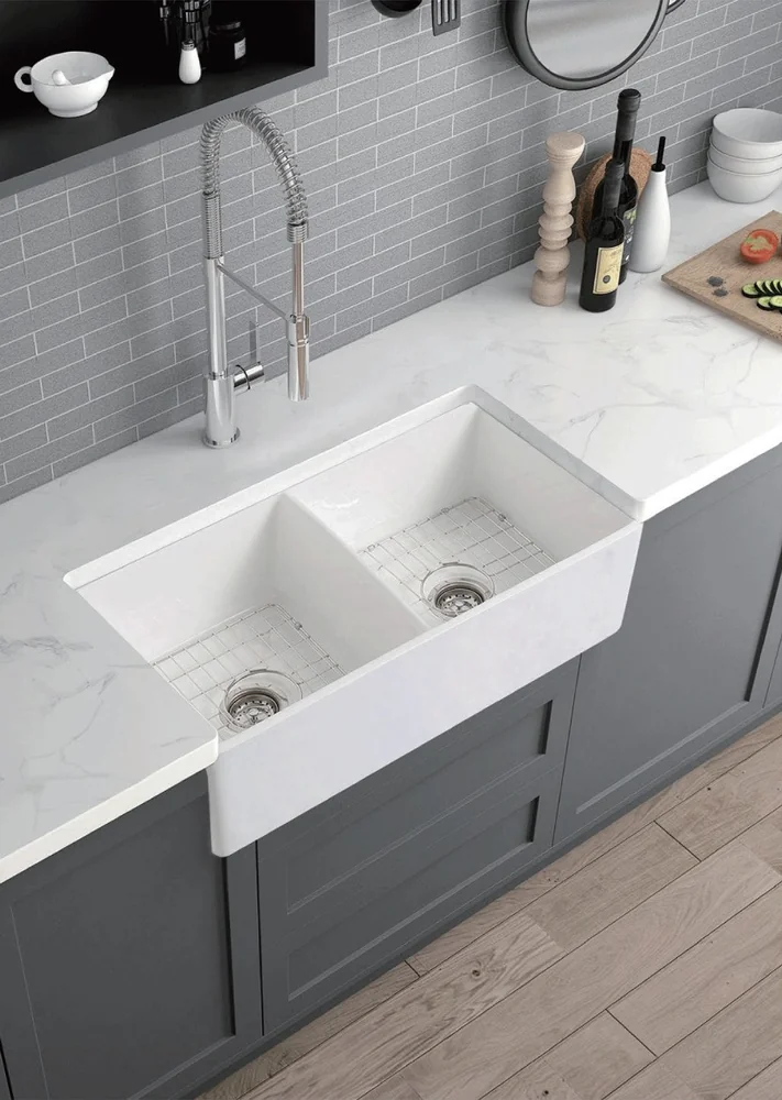 Bachas blancas con frente expuesto · Bachas de cocina · Ref. WAO-AL-BAC-0163 · vista 2