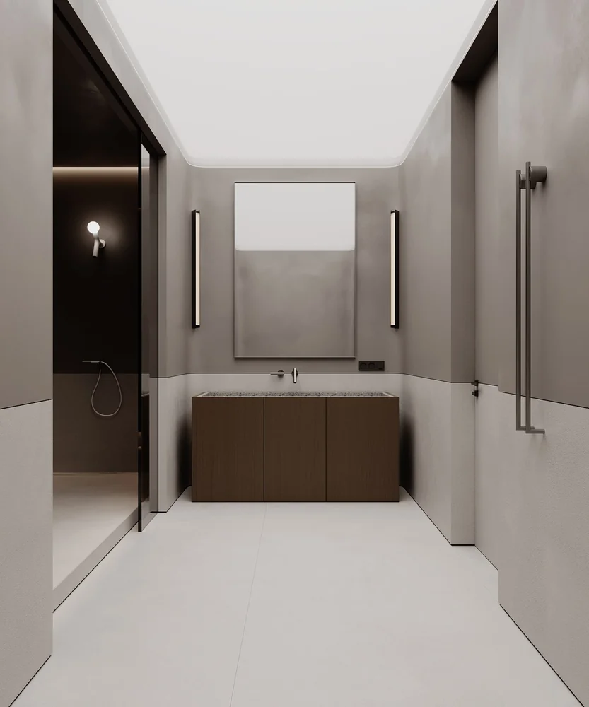 Vanitorio · Madera oscura apoyada al piso · Vanitories · Ref. WAO-AL-VAN-0048