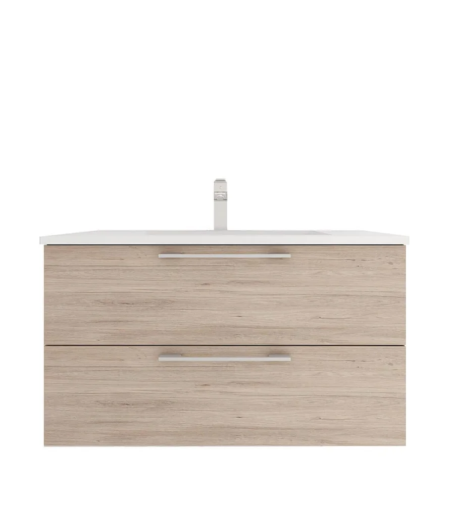 Vanitorio de madera clara con columna lateral · Vanitories · Ref. WAO-PA-VAN-0016