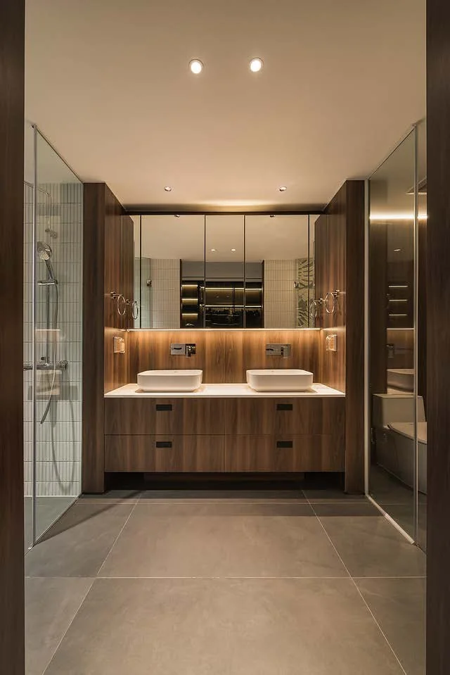 Vanitorio · Madera con doble lavabo de apoyo · Vanitories · Ref. WAO-AL-VAN-0031 · vista 2