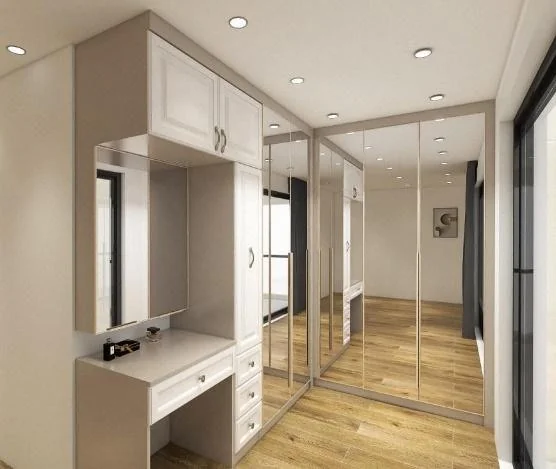 Vestidor claro con tocador y espejo · Guardado · Ref. WAO-AL-GUA-0222