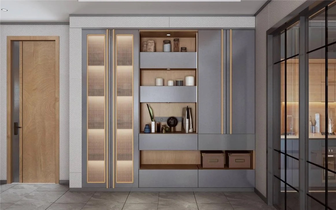 Mueble de comedor gris con marcos claros · Guardado · Ref. WAO-AL-GUA-0126 · vista 2