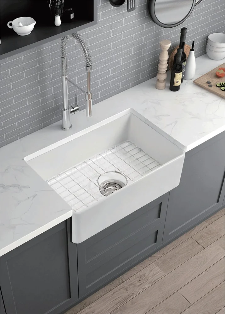 Bachas blancas con frente expuesto · Bachas de cocina · Ref. WAO-AL-BAC-0163