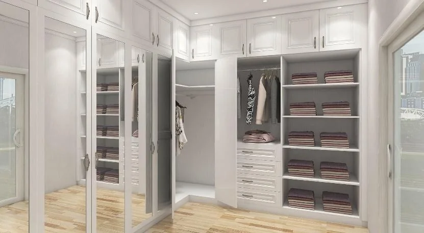Vestidor blanco envolvente con vitrina central · Guardado · Ref. WAO-AL-GUA-0219 · vista 3