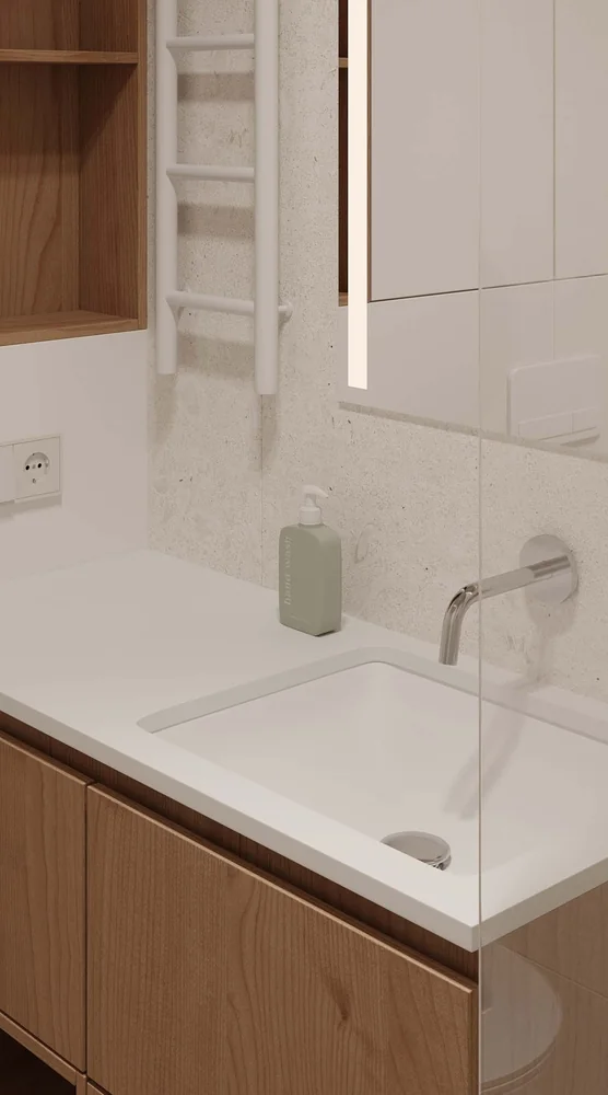 Vanitorio · Madera compacta con frentes divididos · Vanitories · Ref. WAO-AL-VAN-0060 · vista 2