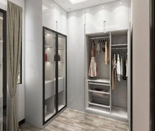 Vestidor claro con puertas de vidrio negro · Guardado · Ref. WAO-AL-GUA-0223 · vista 3